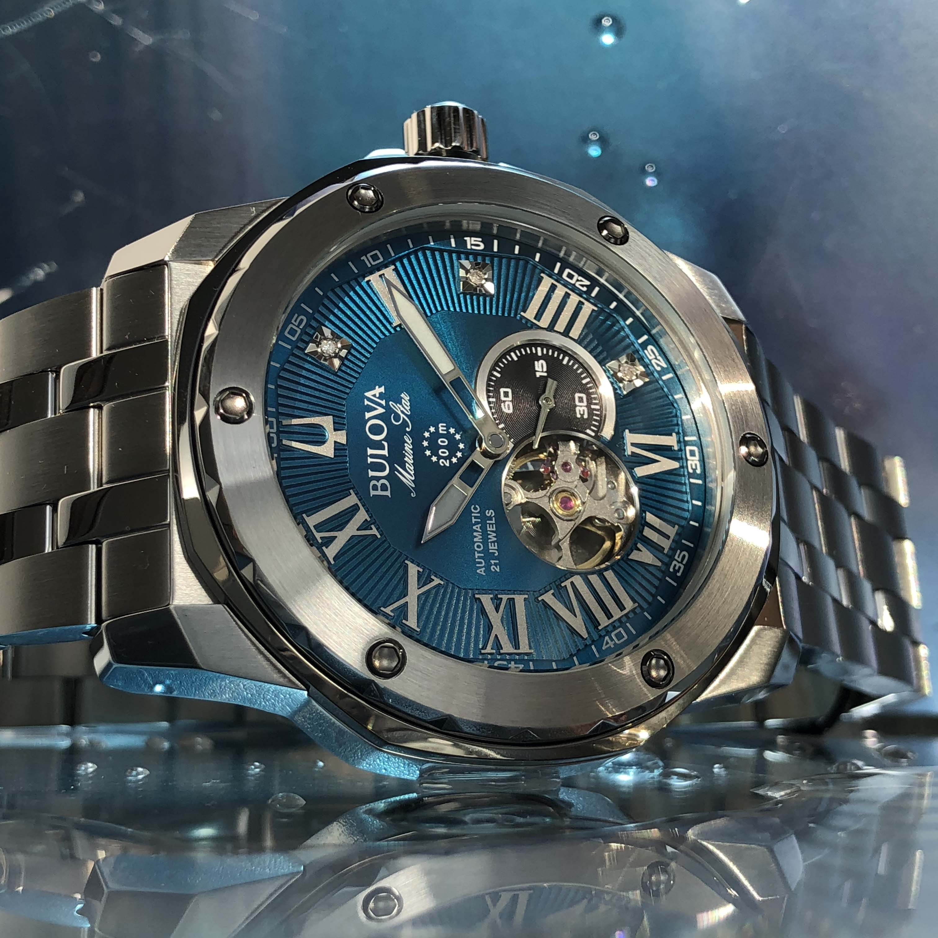 Bulova Marc Anthony Orologio Sportivo Al Quarzo – Uomo, Acciaio Inox, Vetro Zaffiro, Cinturino Arancione, Cronografo, 100m WR