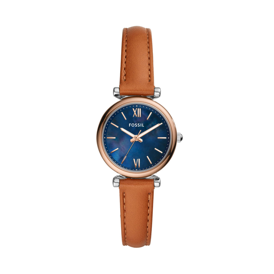 Fossil Carlie Mini Three-Hand Leather