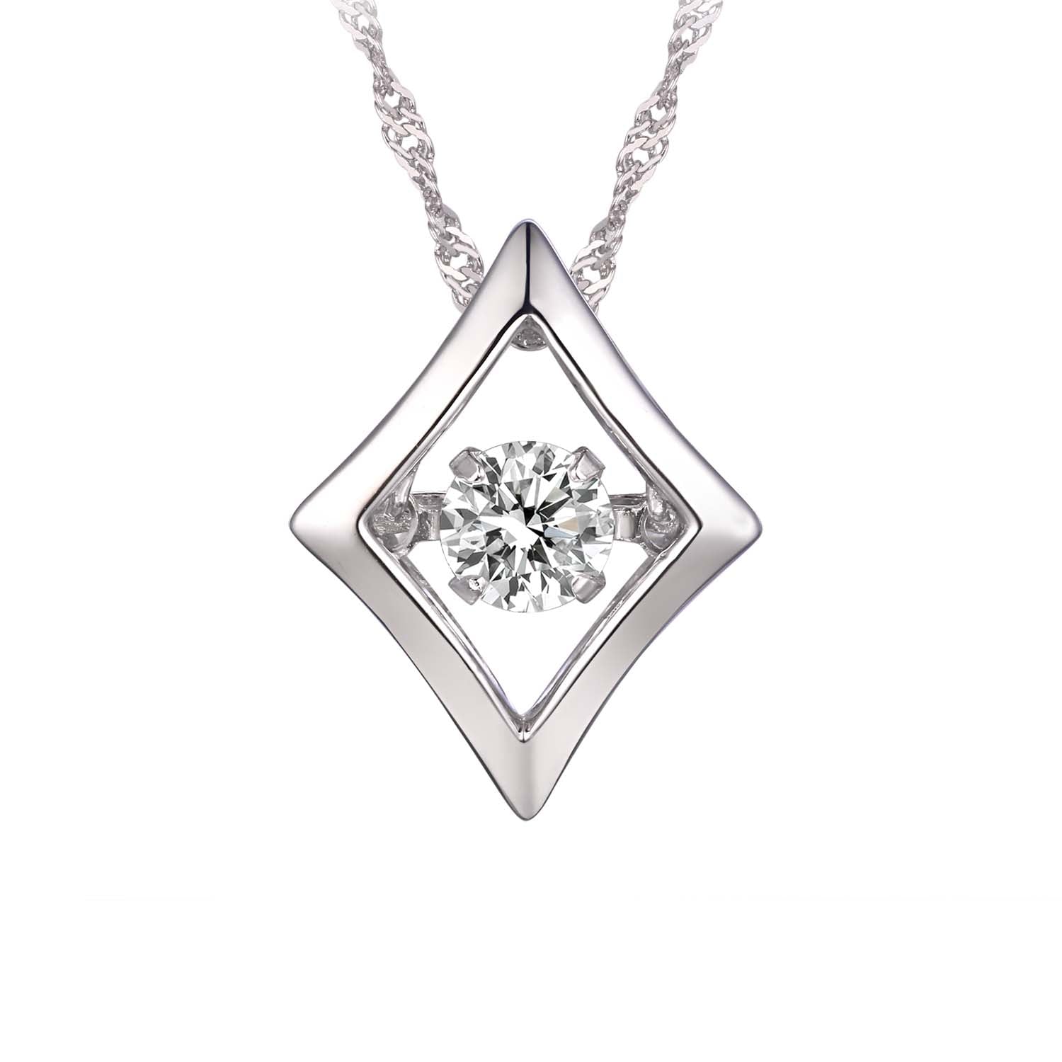 Dancing Crystal Diamond Shape Pendant & Earrings Set – Apollo Avenue
